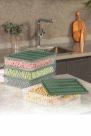 Hermia Set de Cajas de Almacenaje Verde de 4 Piezas
